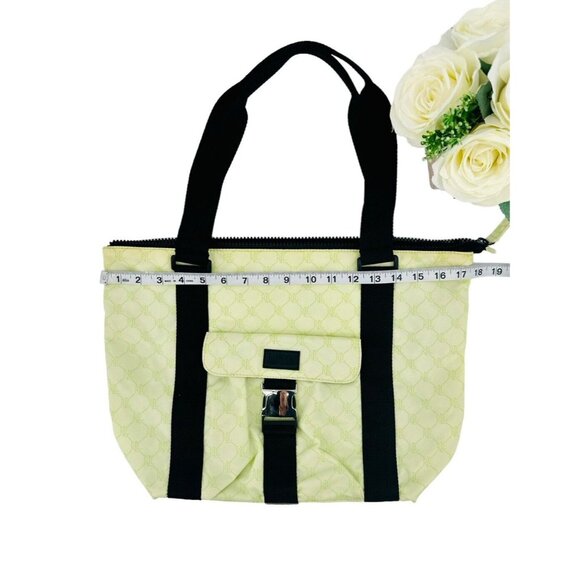 Vintage Ralph Lauren Monogram Nylon Tote Hand Bag Purse Green Y2K - Picture 8 of 13